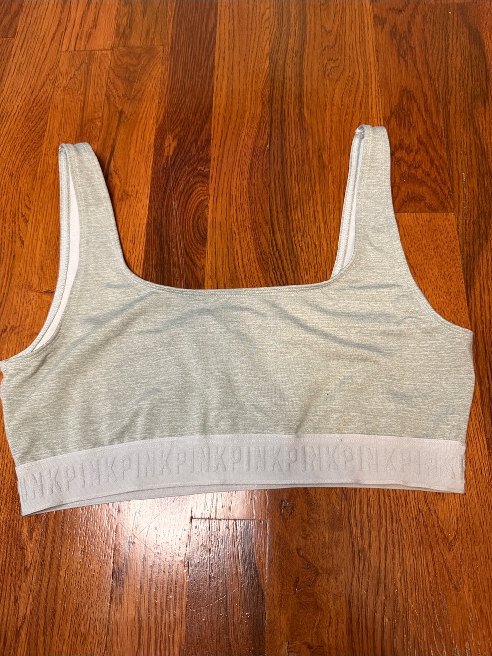 PINK Victoria's Secret Light Heather Gray Seamless Wireless Bralette